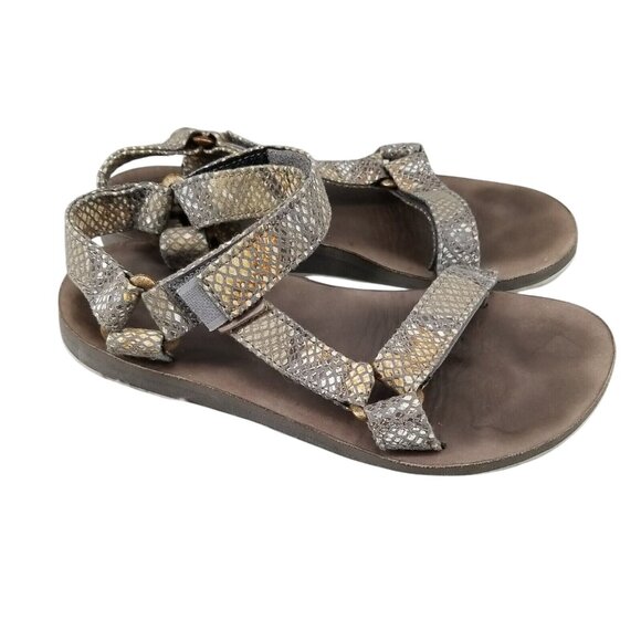 Teva Shoes Womens 7 Eiffel Tower Snakeskin Print Sport Strappy Sandals *Read* - Picture 3 of 7